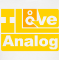ilove analog orange on white CLOSE